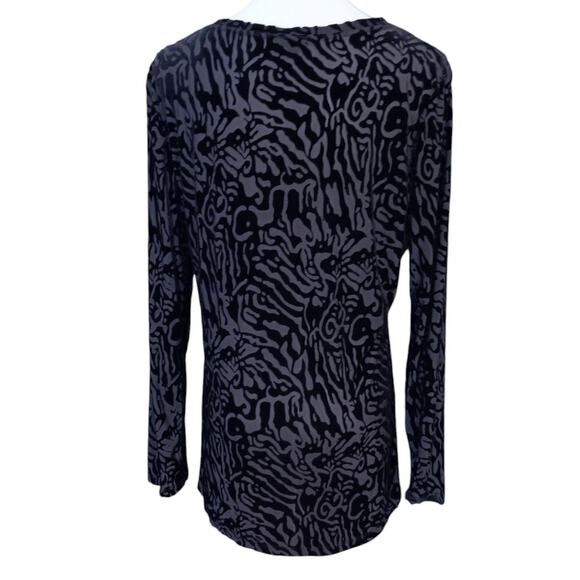 Dark Purple Velvet Burnout Top Blouse Y2K Inspired Sheer‎ Whimsigoth Fairygrunge - Picture 4 of 7